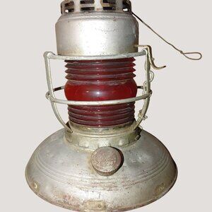 Vintage Dietz No 50 Traffic Guard Lantern Red Glass Globe Warsaw New York FLAW